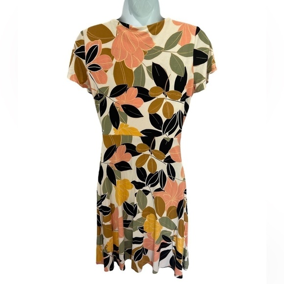 Rachel Zoe short sleeve multicolored floral a-line stretchy dress size small - Picture 3 of 7